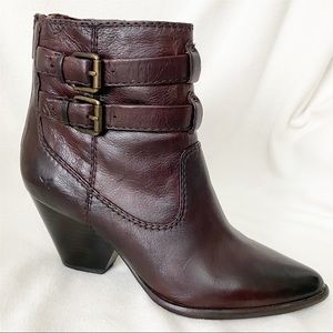 Frye Brown Reina Buckle Booties Size 8